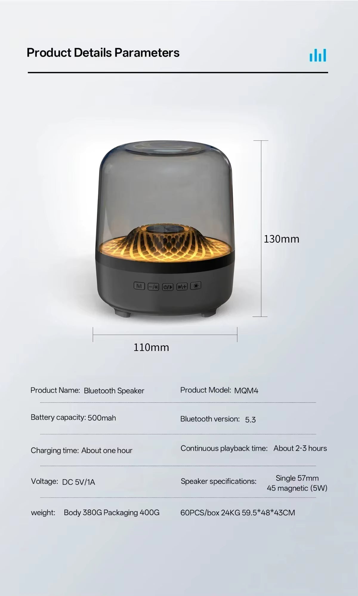 Högtalare med LED-belysning